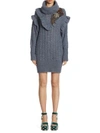 MIU MIU Cable-Knit Embroidered Alpaca Jumper Dress