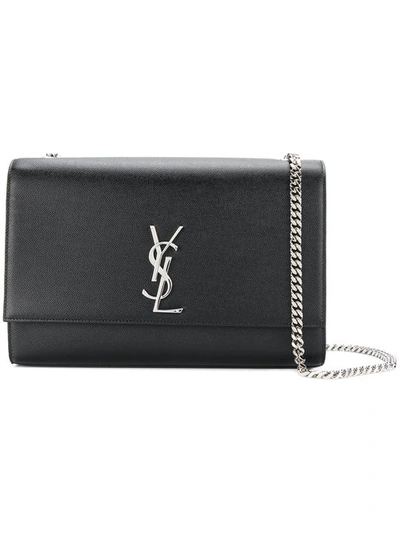 Saint Laurent Large Kate Textured Leather Crossbody Bag In Marine