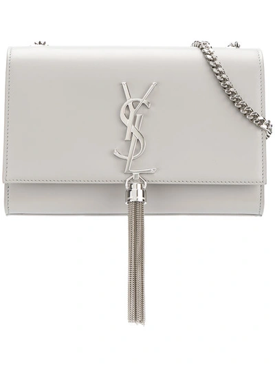 Saint Laurent Grey Small Monogram Kate Tassel Bag
