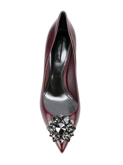 Shop Dolce & Gabbana Classic Embellished Pumps In Red