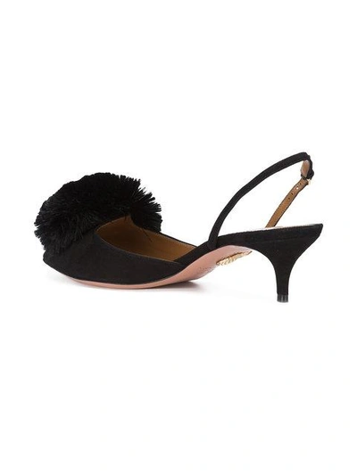 Shop Aquazzura Powder Puff Slingbacks In Black