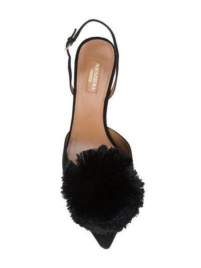 Shop Aquazzura Powder Puff Slingbacks In Black