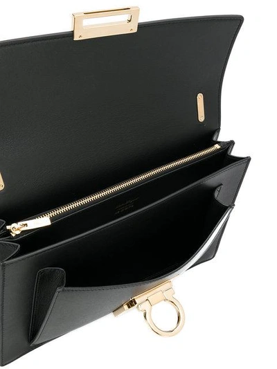 Shop Ferragamo Salvatore  Gancio Lock Shoulder Bag - Black