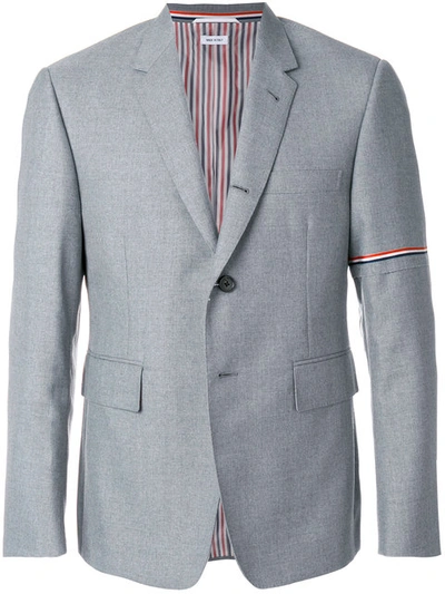 Shop Thom Browne - Tricolour Trim Two Button Blazer