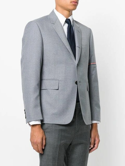 Shop Thom Browne - Tricolour Trim Two Button Blazer