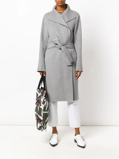Shop Joseph Double Breasted Robe In Grey