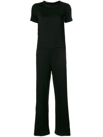 Shop Neil Barrett Side Striped Jumpsuit - Black