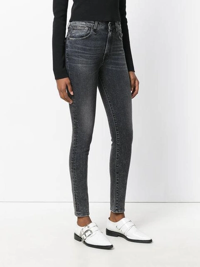 Shop R13 High Rise Skinny Jeans In Grey