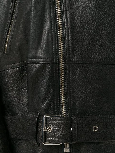 Shop Faith Connexion Faux Fur Trim Leather Jacket In Black
