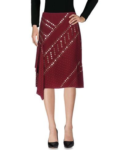 Shop Tory Burch Midi Skirts In Maroon