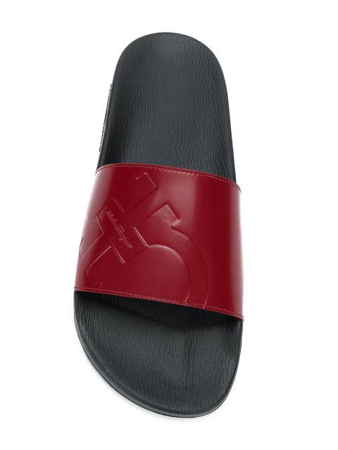 black ferragamo flip flops
