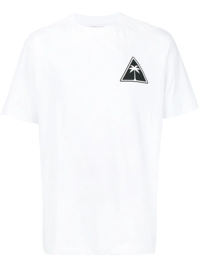 Palm Angels Logo棕榈树印花全棉t恤 In White/black