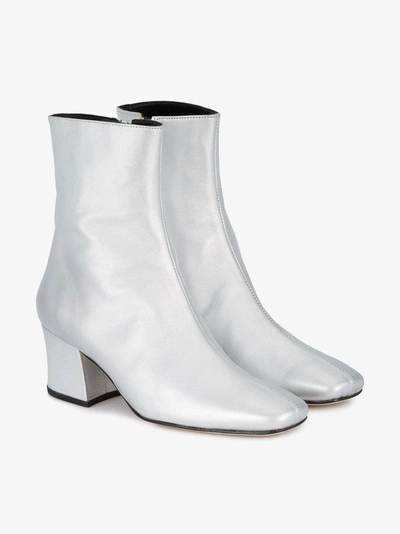 Shop Dorateymur Silver Leather Sybil Leek 65 Boots