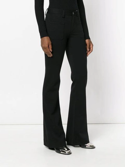 Shop Maison Margiela High Rise Flared Trousers In Black