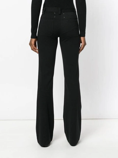 Shop Maison Margiela High Rise Flared Trousers In Black