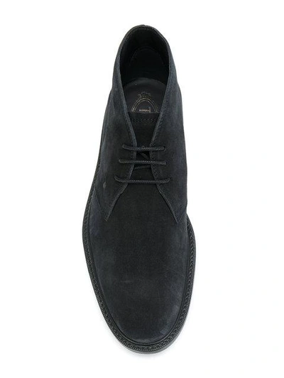 Shop Tod's Lace-up Desert Boots In Blue