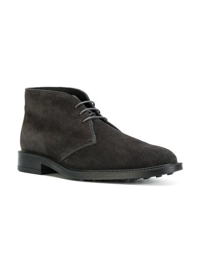 Shop Tod's Lace-up Ankle Boots In Grey