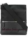 FERRAGAMO logo embroidered messenger bag,POLYESTER100%