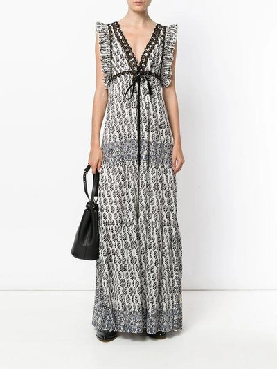 Tory Burch Amita Appliquéd Printed Cotton Maxi Dress In Multi | ModeSens