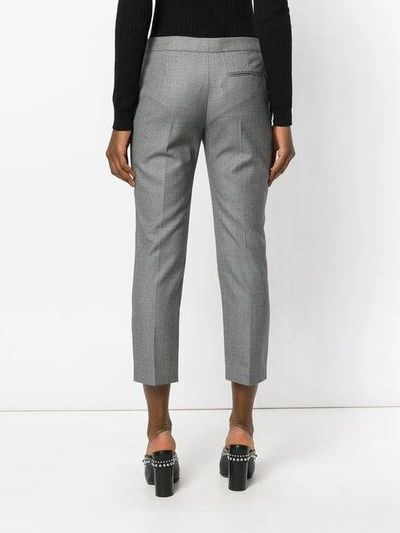 Shop Alexander Mcqueen Cropped Cigarette Trousers - Grey