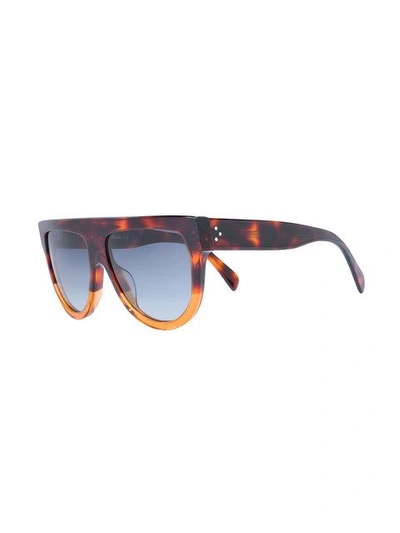 Shop Celine D-frame Sunglasses In Brown