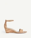 ANN TAYLOR PETRA CORK WEDGE SANDALS,433844