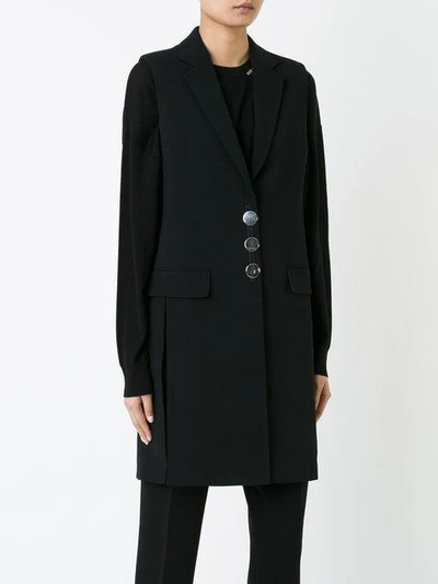 Shop Alexander Wang Sleeveless Long Blazer In Black