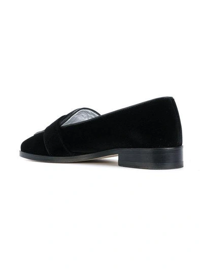 Shop Alexa Chung Velvet Star Loafers In Black