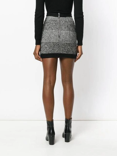 Balmain Jersey-trimmed Button-embellished Tweed Mini Skirt