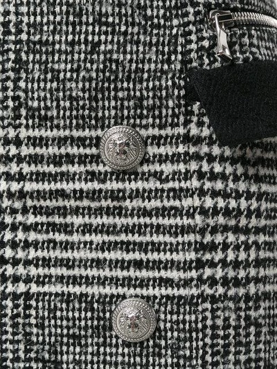 Balmain Jersey-trimmed Button-embellished Tweed Mini Skirt