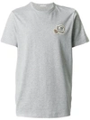 Moncler Double Logo Plaque T-shirt In Light Grey