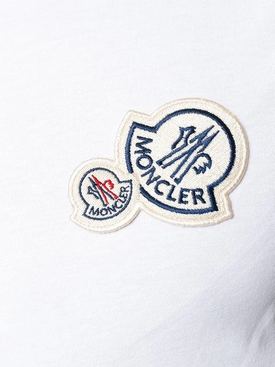 Shop Moncler - Double Logo Plaque T In White