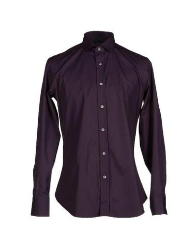 Shop Ports 1961 Solid Color Shirt In Dark Purple