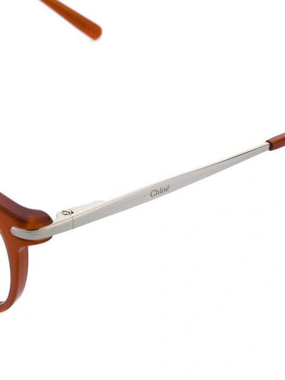 Shop Chloé Eyewear Acetate Wayfarer Glasses - Yellow & Orange