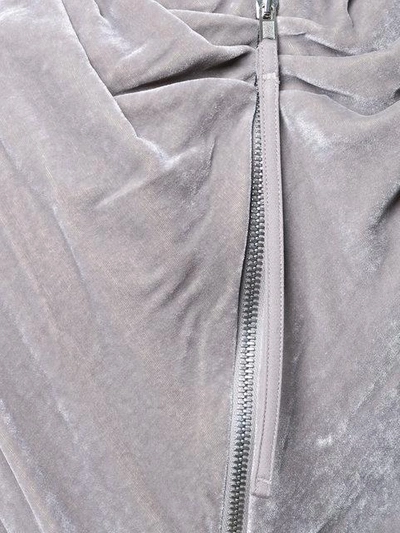 Shop Rick Owens Velvet Draped Collar Top - Grey