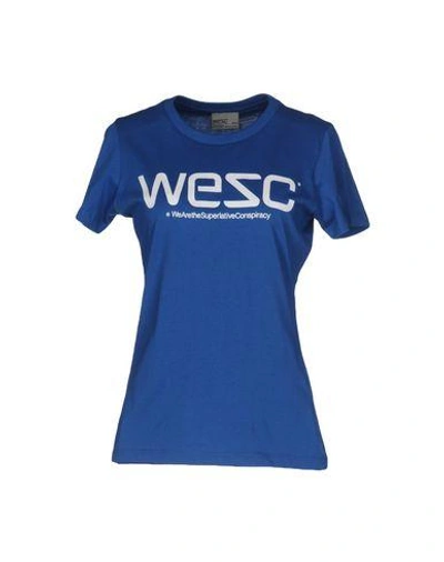 Shop Wesc T-shirts In Blue