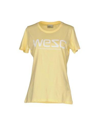 Shop Wesc T-shirt In Light Yellow