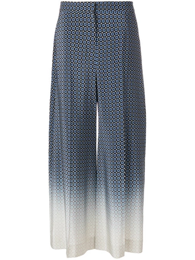 Stella Mccartney Darci Foulard Degrade Palazzo Trousers, Dark Blue In Black