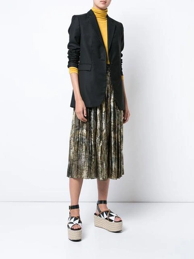 Shop Maison Margiela Metallic Pleated Skirt