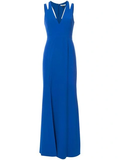 Halston Heritage Floor Length Gown With Cut-out Detail | ModeSens