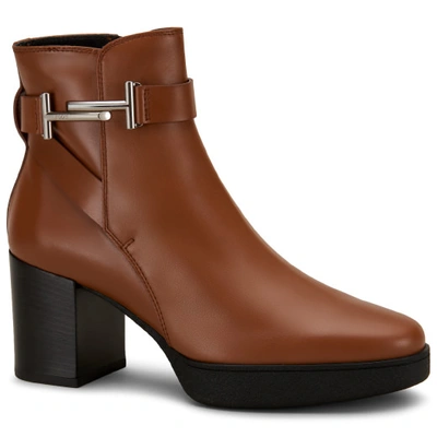 Tod's Ankle Boot In Leather In Brown