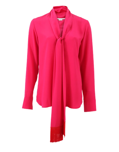 Shop Stella Mccartney Wilma Fringe Blouse In Hot-pink