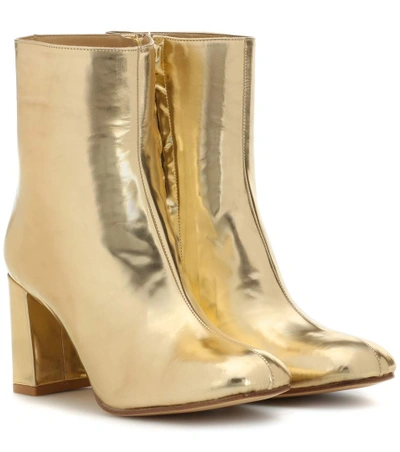 Maryam Nassir Zadeh Agnes Leather Ankle Boots In Gold
