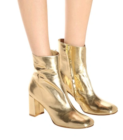 Shop Maryam Nassir Zadeh Agnes Leather Ankle Boots In Gold