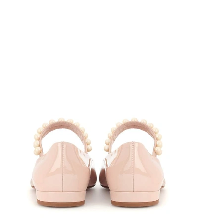 Shop Miu Miu Patent Leather Mary Jane Ballerinas In Cipria