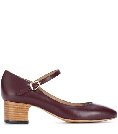 Shop Apc Victoria Leather Mary Jane Pumps In Lurguedy