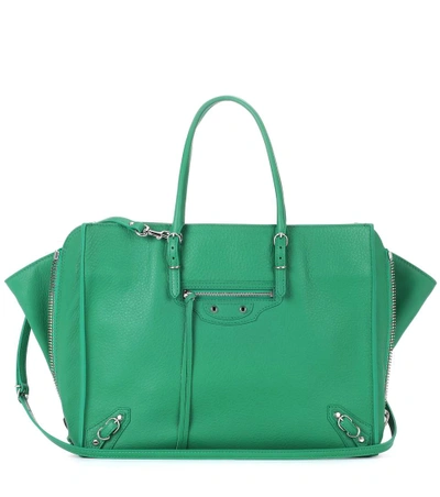 Balenciaga Papier B4 Zip-around Leather Shoulder Bag In Green