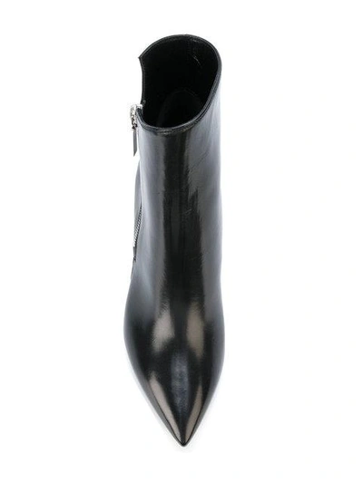 Shop Saint Laurent Niki 85 Asymmetrical Boots In Black