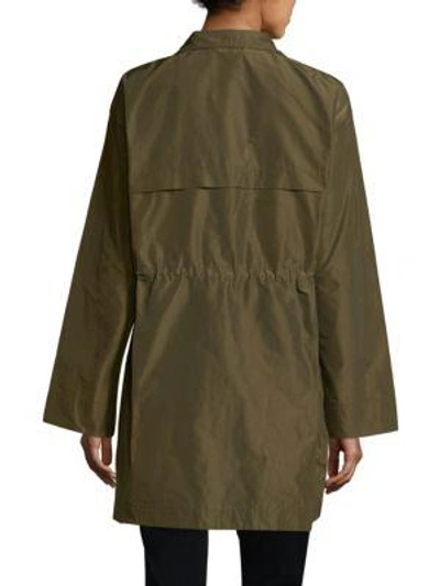 Shop Lafayette 148 Nicolina Empirical Tech Cloth Jacket In Sequoia Irid