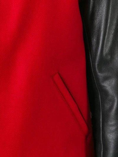 Shop Ami Alexandre Mattiussi Bimaterial Press Button Jacket In 600 Red